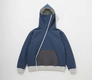 Sudadera con capucha moderna para hombre con cremallera completa y cuello alto, forrada en forro polar de 350 GSM, chaqueta de forro polar premium de alta densidad. - Product Image 5