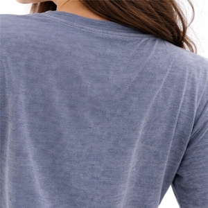 T-shirt femme uni, couleur personnalisée, manches courtes, doux, confortable, design basique, tissu léger. - Product Image 6