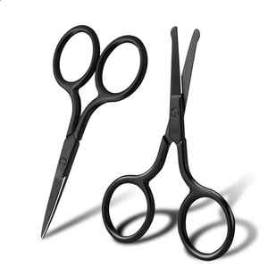 <b>Mini</b> Stainless <b>Black</b> Straight Tip Nose Hair Eyelash Scissors Sharp Blade Manicure Scissors for Facial Hair Removal Beauty Care - Product Image 2
