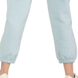 Pantalon de jogging cargo bleu clair pour femme, taille élastique avec cordon de serrage, décontracté, avec poches latérales et chevilles resserrées, idéal pour l'entraînement - Product Image 5