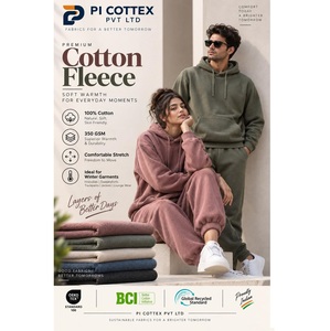 Tissu polaire 100% coton fabriqué en Inde, 350 GSM, doux, chaud, respirant et extensible, pour vêtements d'hiver, en vente - Product Image 1