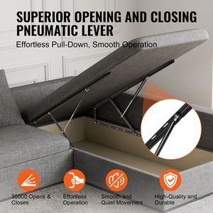 Kit Hardware Fai-da-te Deluxe per Letto a Scomparsa 59x71 con Sistema di Sollevamento Pneumatico per Carico di 70 kg, Sollevatore Verticale per Letto Compatibile con Divano 154 - Product Image 4
