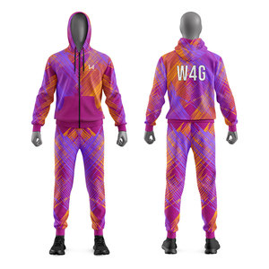 Conjunto Deportivo Personalizado para Hombre, Transpirable, con Estampado Tie Dye, Poliéster/Algodón, Elástico en 4 Direcciones, Ecológico, Chaqueta con Capucha y Cremallera y Pantalones Jogger - Product Image 4