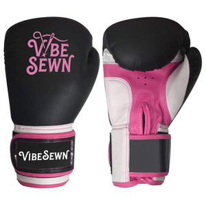 Gants de boxe d'entraînement en cuir Vibe Sewn Custom 12oz avec fermeture à boucle réglable au poignet, unisexe, rouge et blanc, logo personnalisé, faible coût - Product Image 4