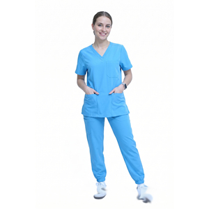 Nurse Uniform <b>Doctor</b> Scrub <b>Set</b> \ Women Short Sleeve Nurse Scrub <b>Sets</b> Scrub Top Jogger Pants \ Hospital Staff Scrub <b>Set</b> - Product Image 1