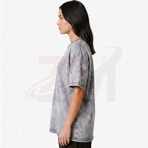 T-shirts pour femmes à manches courtes, coupe oversize, personnalisables, vierges, effet délavé à l'acide, style vintage, en tissu épais - Product Image 2