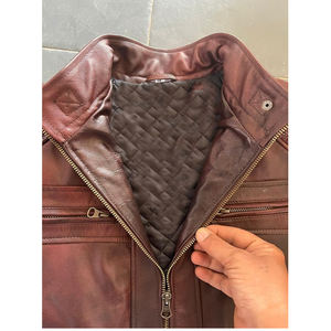 Veste en cuir pour homme avec protection moto en plastique de qualité supérieure, prix de gros, service OEM, logo personnalisé - Product Image 3