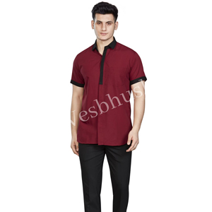 Chaqueta de Chef Unisex Vesbhusha de Manga Corta, Diseño Clásico, Impresión Digital, Material Poliéster/Algodón, Uniforme para Hombres de Restaurante y Bar - Product Image 1
