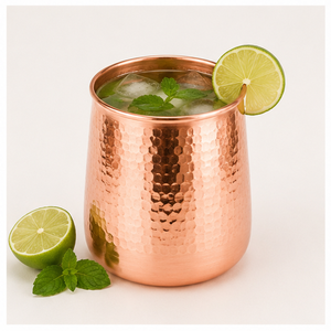 Pure <b>Copper</b> Hammered Tumbler Drinking Glass Eco-Friendly <b>Copper</b> Mug for Home & Office Luxury Drinkware for Gifting - Product Image 2