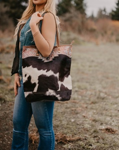 Sac fourre-tout à franges en cuir sculpté usiné à la main sac à main élégant en fourrure de vachette nouveaux sacs en cuir de créateur pour femmes à usage multiple - Product Image 5