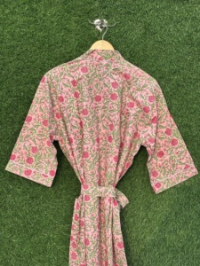 Robe décontractée pour femmes, kimono en coton 100% écologique, impression numérique, haute qualité, longueur cheville, tenue de plage, taille unique - Product Image 4