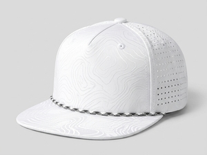หมวกกอล์ฟไนลอน 5 แผงแบบพิเศษ ทรง Snapback ปีกแบน เจาะรูด้วยเลเซอร์ ปักลายนูน 3 มิติ แบบสปอร์ต ผู้ผลิต OEM ODM ราคาถูก - Product Image 2