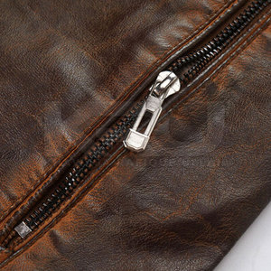 Modern Style <b>Men</b> <b>Leather</b> Winter Jacket Canvas Fabric Stand Breathable Windproof High Quality Soft Interior Comfortable Fit Front - Product Image 4