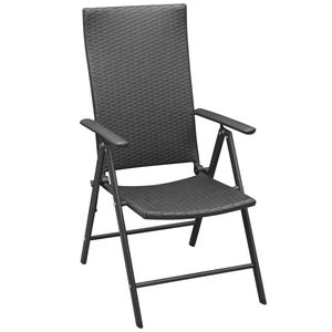 Set di 2 Sedie da Giardino in Rattan PE Nero con Struttura in Alluminio Standard - Product Image 2