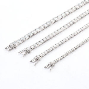 RAHA EXPORT RJ585 Collar de tenis unisex de plata 925 chapado en oro con moissanita, corte brillante, engaste de garra, cadena tipo caja, clásico en capas - Product Image 3