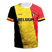 Camiseta de Fútbol Ligera de Malla, Manga Corta, Estampada, Tallas Grandes, Personalizable con Logotipo del Equipo, Transpirable, para Partido y Entrenamiento