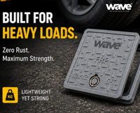 Tapa de alcantarilla cuadrada de FRP Wave 12x12, clasificación de carga 5-T, color personalizado, seguridad vial