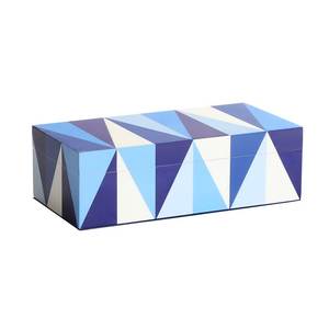 Moderna Caja de Joyería Geométrica de Resina Blanca y Negra, Contenedor Rectangular de Madera para Almacenamiento y Decoración del Hogar - Product Image 3