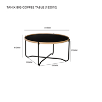 Table basse moderne élégante et durable LUOOMA, structure en bois courbé naturel, base en acier robuste en forme de X, garantie 1 an, multi-usages