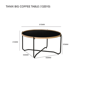 Table basse ronde élégante avec structure en bois courbé naturel et base en acier robuste en forme de X pour salon et villa - Product Image 4