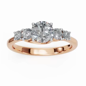 Anillo de Diamantes de Diseño en Oro Sólido de 9KT, 14KT y 18KT, Opciones en Oro Amarillo, Rosa y Blanco, Joyería Fina, Anillo de Bodas con Diamantes Genuinos para Mujer - Product Image 1