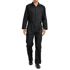 Combinaison de travail haute visibilité pour homme, en polyester noir durable, avec plusieurs poches, uniforme de chantier, vêtements industriels - Product Image 2