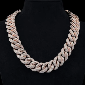 Collar de Cadena Tipo Tenis de Lujo de Plata de Ley 925 con Moissanita, Corte Brillante, Joyería Fina Brillante, Colección de Regalo, Estilo Hip Hop, Rosa - Product Image 2