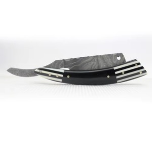 Navaja de Afeitar Recta de Acero de Damasco, Plegable, Vintage, Manual, para Hombre, Herramienta de Barbería con Elegante Mango de Madera - Product Image 1