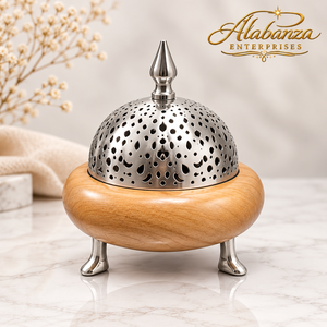 Quemador de Incienso de Madera de Lujo con Recipiente Interior de Acero Inoxidable, Ecológico, para Incienso Indio, Oud Árabe, Hogar, Hotel, Ramadán, Eid - Product Image 3