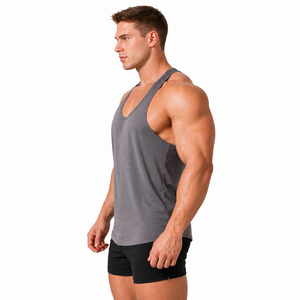 Débardeur stringer personnalisé pour homme, dos en Y, pour musculation, gym, entraînement, fitness, marque privée, OEM - Product Image 3