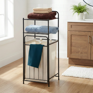 Panier à linge multifonctionnel moderne à 2 niveaux avec cadre en acier portable OEM pour le rangement à la maison et au bureau - Product Image 1