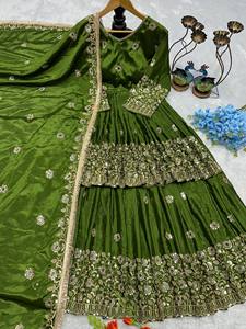 New designer party wear top Designer party wear lunching Top and Lahenga with embroidery Party wear with fancy duppata - Product Image 3