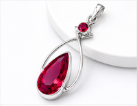 Pendentif en argent avec quartz rubis naturel, pendentif en pierre précieuse rouge fait main, bijou statement