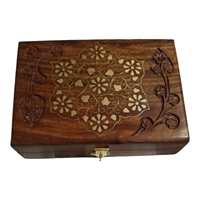 Boîte de rangement pour bijoux en bois artisanal pour collier, bague, cosmétiques avec design de Noël