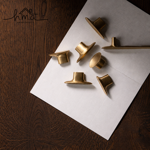Modern Mushroom Shaped Brass Cabinet Knob Brushed <b>Gold</b> Minimalist <b>Drawer</b> <b>Pull</b> for Kitchen Cabinets and Furniture - Product Image 1