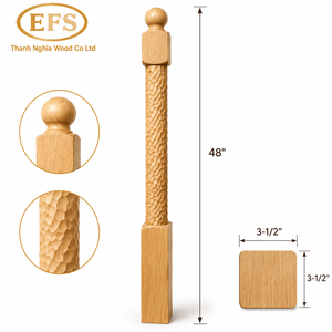 เสาบันไดไม้เนื้อแข็ง EFS ขนาด 48 นิ้ว x 3-1/2 นิ้ว สี่เหลี่ยมจัตุรัส ดีไซน์แบบดั้งเดิม ทนทาน สำหรับตกแต่งภายใน - Product Image 2