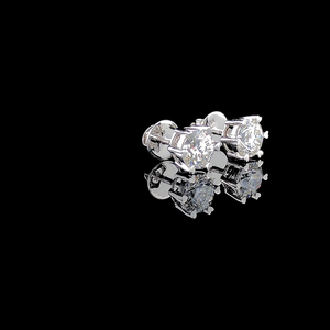 Pendientes de Diamantes Cultivados en Laboratorio con Corte Brillante, Unisex, Clásicos, Color E, Oro Blanco de 14K, Joyería de Compromiso Solitario, Certificado IGI - Product Image 4