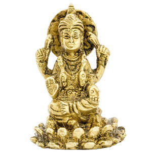 Hecho a mano 2 \ "Devi Lakshmi Escultura de latón Estatuas pequeñas para regalar Hecho EN LA India - Product Image 1