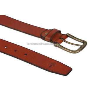 ขายส่งเข็มขัดหนังและอุปกรณ์เสริม เข็มขัดหนังแท้สีแทนสำหรับทุกเพศ พร้อมหัวเข็มขัดทองเหลืองแท้ทุกขนาด - Product Image 3