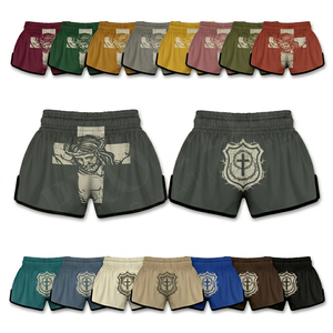 Shorts de Muay Thai pour hommes à prix de gros, pour la boxe, le MMA, les arts martiaux, le karaté, la gym, avec impression par sublimation du logo - Product Image 1