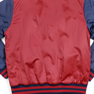Blouson Bomber de Baseball SCSU Printemps Bicolore Premium Marron & Bleu Marine avec Logos Brodés en Satin Imperméable et Coupe-Vent - Product Image 5