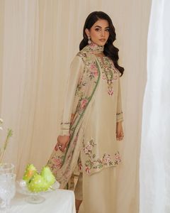 Conjunto de Salwar Kameez de Muselina de 3 Piezas Listo para Usar, Anarkali Kurta Pant, Vestido Largo Tradicional para Fiesta Diwali, Estampados Florales Vibrantes - Product Image 2