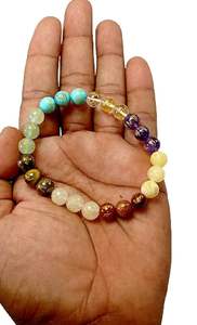 Bracelet rond en perles de sept pierres Feng Shui faites à la main pour hommes et femmes, taille 8-10 mm, bijoux de mode, cadeau énergisant - Product Image 5