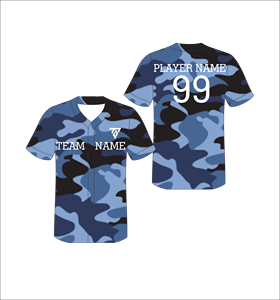 Camiseta de Béisbol Sublimada Personalizada con Cuello en V, Manga Corta, Estampado de Camuflaje, Poliéster que Absorbe la Humedad, Nombre del Equipo, Número del Jugador 99 - Product Image 2