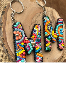 Decorative Beaded Embroidery <b>Key</b> <b>Rings</b> for Handbags and Backpacks, Handmade Fashion Charms for Women, Girls and Gift Shops - Product Image 5