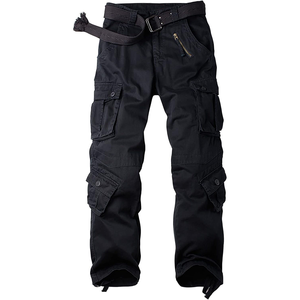 Men's Casual Cargo Pants Canvas Multiple Pockets Straight Fit High Waist Drawstring Closure Breathable Midweight Workwear Style - Product Image 1