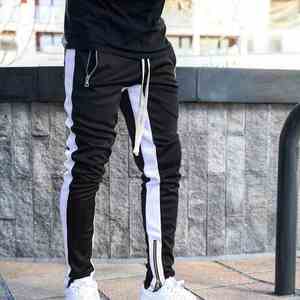 Pantalones Deportivos de Lona para Hombre, Pantalones de Chándal Ajustados, Pantalones Deportivos Negros para Gimnasio, 100% Algodón - Product Image 2