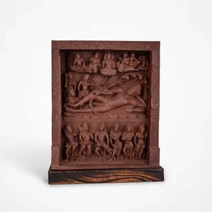 Sculpture ancienne d'Anantasayana Vishnu |   Réplique de sculpture sur pierre hindoue du Vème siècle, provenant d'un musée - Product Image 6