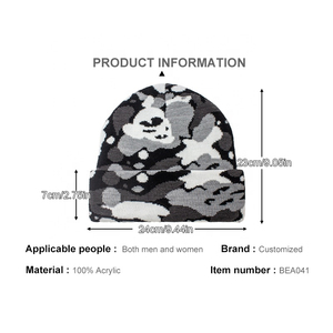 Wholesale Super Quality Custom Logo <b>Wool</b> Blend Winter <b>Beanie</b> Hats Breathable Warm Jacquard Knitted Skullies Factory Direct Line - Product Image 3