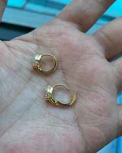 Lab Grown 0.51CT Pear Cut Diamond Huggie <b>Hoop</b> <b>Earrings</b> with 14K <b>Solid</b> Gold Jewelry Engagement Charm Gift For Partners - Product Image 5